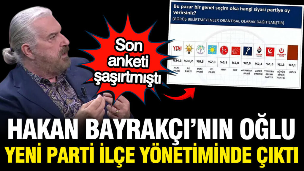 SONAR Başkanı Hakan Bayrakçı’nın oğlu YENİ Parti Üsküdar yönetimine girdi: Son anket şaşırtmıştı